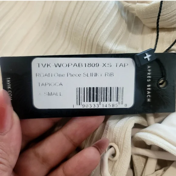 NEW TAVIK/REVOLVE Roan Slinky Ribbed One-Piece Swimsuit IN tapioca XS - Picture 13 of 16